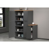 Armoire de cuisine moderne anthracite mat/chêne wotan Solena