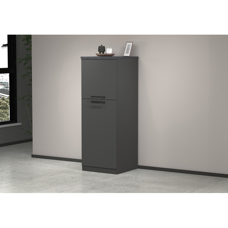 Armoire de cuisine moderne anthracite mat/béton Solena