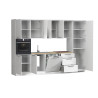 Cuisine complète moderne 300 cm blanc brillant/chêne Louna