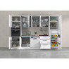 Cuisine complète moderne 300 cm blanc brillant/chêne Louna