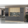 Cuisine complète moderne 300 cm anthracite mat/chêne Louna
