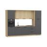 Cuisine complète moderne 300 cm anthracite mat/chêne Louna