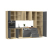 Cuisine complète moderne 300 cm anthracite mat/chêne Louna