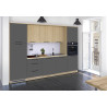 Cuisine complète moderne 300 cm anthracite mat/chêne Louna