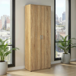 Armoire de rangement contemporaine chêne sonoma Grace