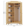 Armoire adulte style nature en pin massif naturel Gentiane