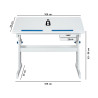 Bureau enfant évolutif inclinable moderne blanc Bruno