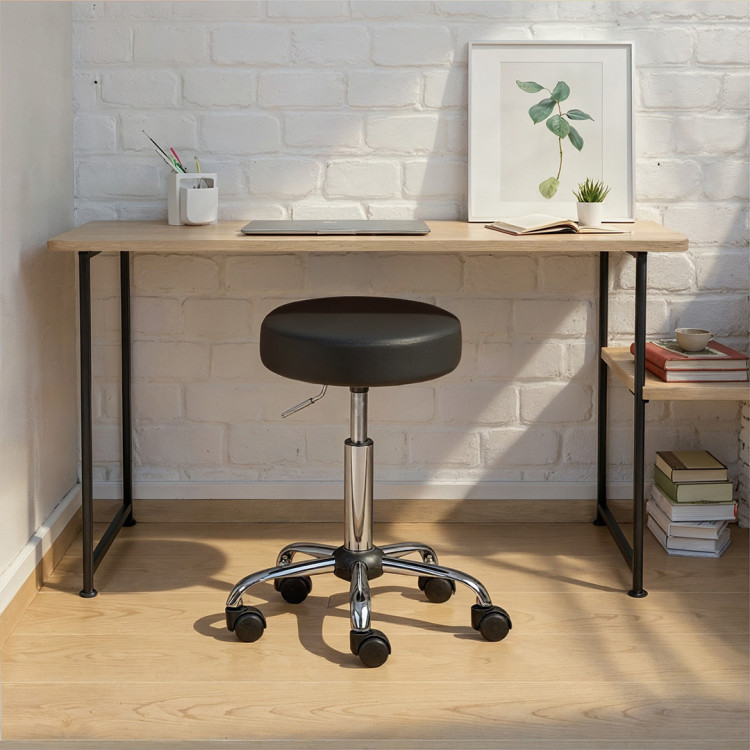 Tabouret de bureau pivotant moderne en PU noir Astrid