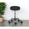 Tabouret de bureau pivotant moderne en PU noir Astrid