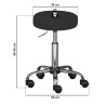 Tabouret de bureau pivotant moderne en PU noir Astrid
