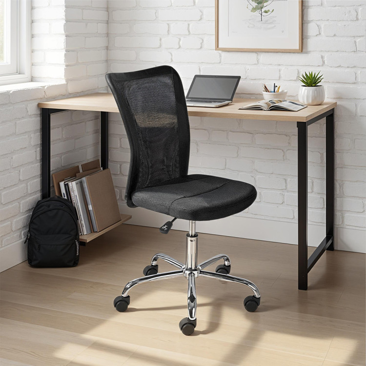 Chaise de bureau enfant moderne en tissu noir Sylvie