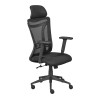 Chaise de bureau moderne en tissu noir Maddie