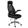 Fauteuil de bureau moderne en tissu noir Habby