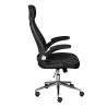 Fauteuil de bureau moderne en tissu noir Habby