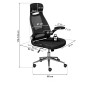 Fauteuil de bureau moderne en tissu noir Habby