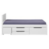 Lit enfant moderne avec rangement en bois massif blanc Erwina