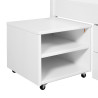 Lit enfant moderne avec rangement en bois massif blanc Erwina