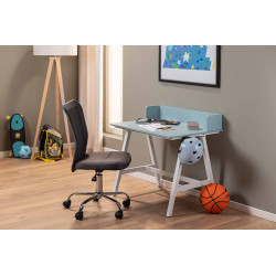 Bureau enfant moderne réglable en hauteur bleu/blanc Emilien
