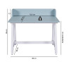 Bureau enfant moderne réglable en hauteur bleu/blanc Emilien
