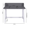 Bureau enfant moderne réglable en hauteur gris/blanc Emilien