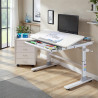 Bureau enfant moderne réglable et inclinable blanc Fredo