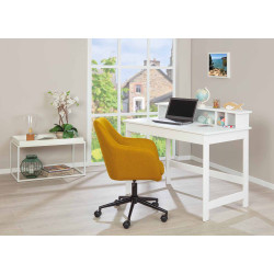 Bureau enfant style nature en pin massif vernis blanc Helda