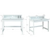 Bureau enfant style nature en pin massif vernis blanc Helda