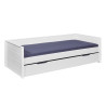 Lit gigogne enfant moderne en bois massif laqué blanc Dorane