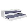 Lit gigogne enfant moderne en bois massif laqué blanc Dorane