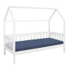 Lit cabane enfant moderne en pin massif laqué blanc Fannie