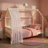 Lit cabane enfant moderne en pin massif laqué blanc Fannie