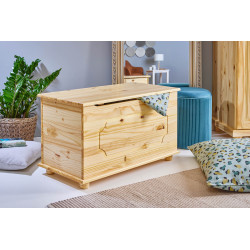 Coffre à jouets style nature en pin massif Ameline