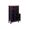 Armoire range-bouteilles contemporain noir/chêne Helena