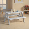 Ensemble table et banc enfant contemporain en pin massif Romuald