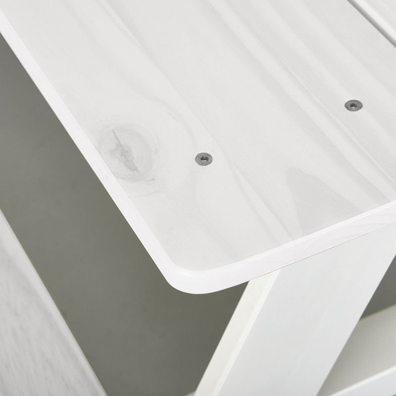 Table et banc enfant contemporain en pin massif Romuald Blanc — Blanc — vue 4