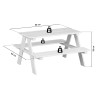 Ensemble table et banc enfant contemporain en pin massif Romuald