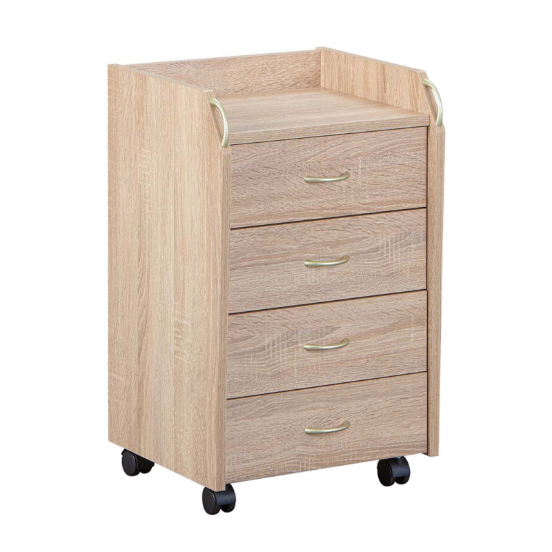 Caisson de bureau contemporain chêne clair Jorgio Chêne clair — Chêne clair — vue 3