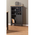 Armoire range-bouteilles contemporain anthracite/ch&ecirc;ne Sarina