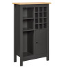 Armoire range-bouteilles contemporain anthracite/chêne Sarina