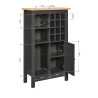 Armoire range-bouteilles contemporain anthracite/chêne Sarina