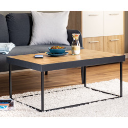 Table basse industrielle métal et bois Passion