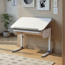 Bureau enfant réglable en hauteur blanc Steven