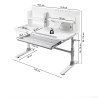 Bureau enfant réglable en hauteur blanc stacy