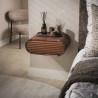 Chevet suspendu style nature en acacia massif brun Octolys