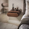 Chevet suspendu style nature en acacia massif brun Octolys