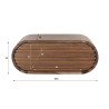 Chevet suspendu style nature en acacia massif brun Octolys