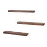 Lot de 3 étagères murales style nature en acacia massif brun Carvi