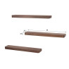 Lot de 3 étagères murales style nature en acacia massif brun Carvi