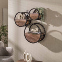 Etag&egrave;re murale industrielle &Oslash; 30 cm en acacia massif brun Circus