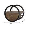 Etagère murale industrielle Ø 30 cm en acacia massif brun Circus